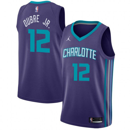 Personalized Hornets #12 Kelly Oubre Jr. Purple NBA Jordan Swingman Statement Edition Jersey