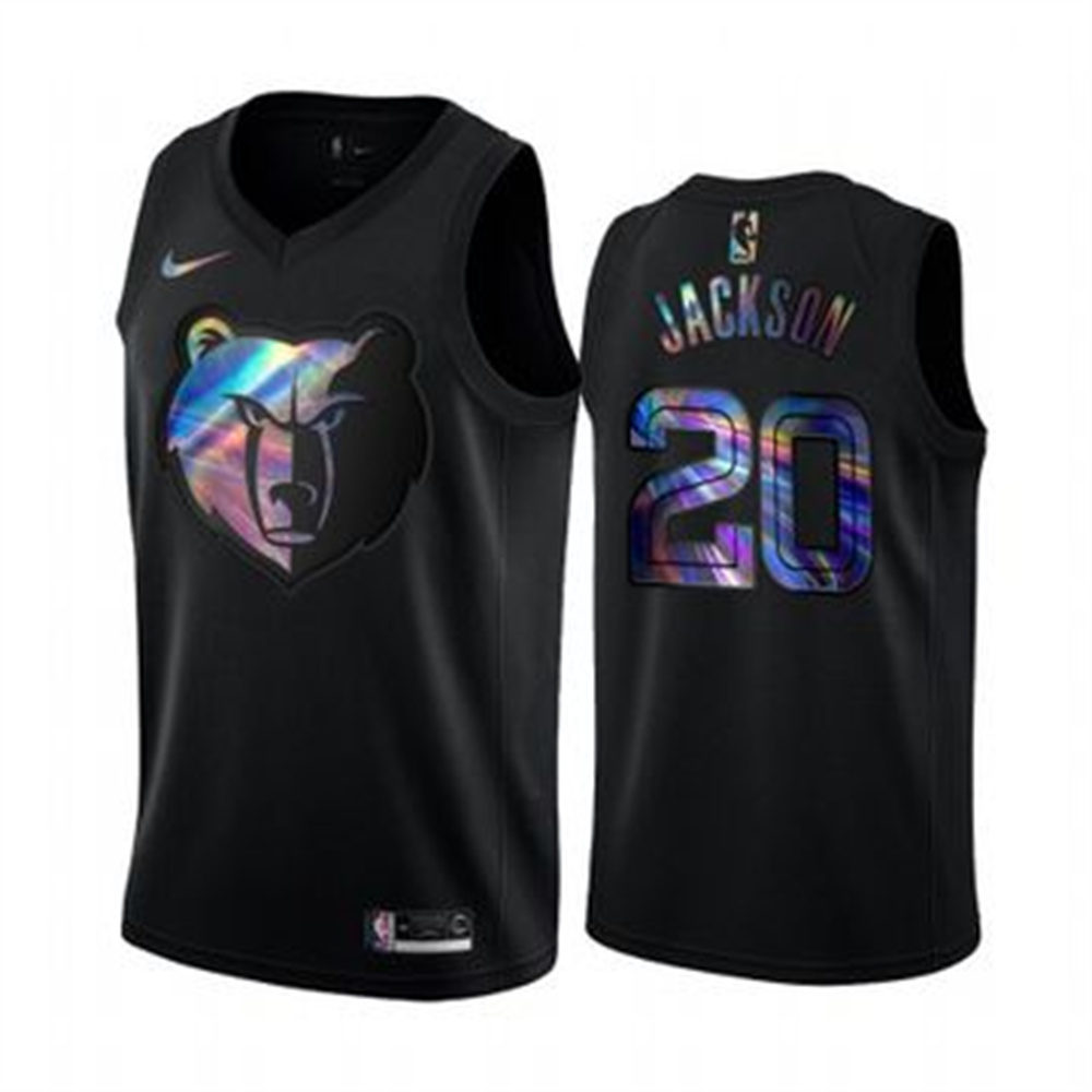 Personalized Grizzlies #20 Josh Jackson Men’s Iridescent Holographic Collection NBA Jersey – Black