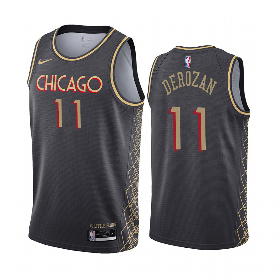 Personalized Bulls #11 Demar Derozan Black NBA Swingman 2020-21 City Edition Jersey