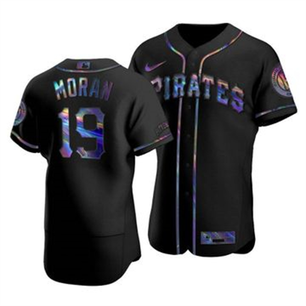 Personalized Pittsburgh Pirates #19 Colin Moran Men’s Iridescent Holographic Collection MLB Jersey – Black