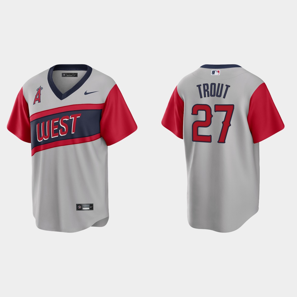Personalized Los Angeles Angels #27 Mike Trout Men’s Gray 2021 Little League Classic Game MLB Jersey