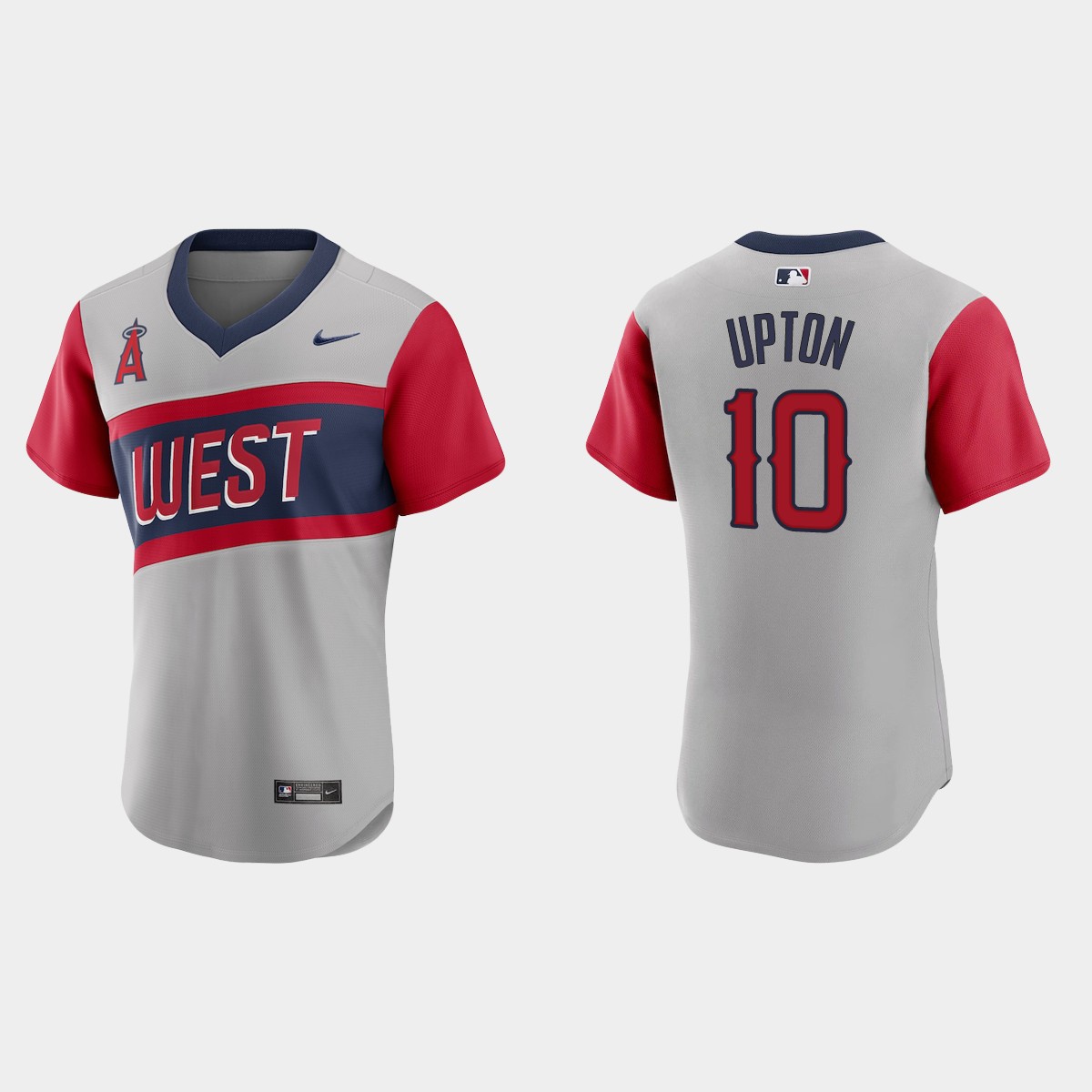 Personalized Los Angeles Angels #10 Justin Upton Men’s Gray 2021 Little League Classic Authentic MLB Jersey