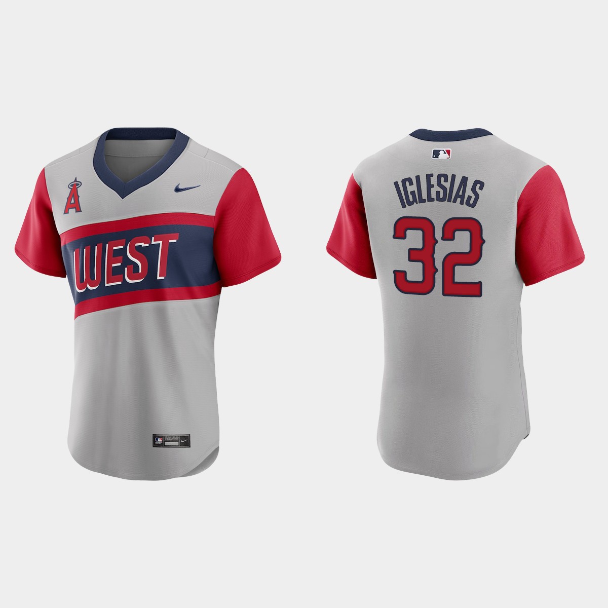 Personalized Los Angeles Angels #32 Raisel Iglesias Men’s Gray 2021 Little League Classic Authentic MLB Jersey