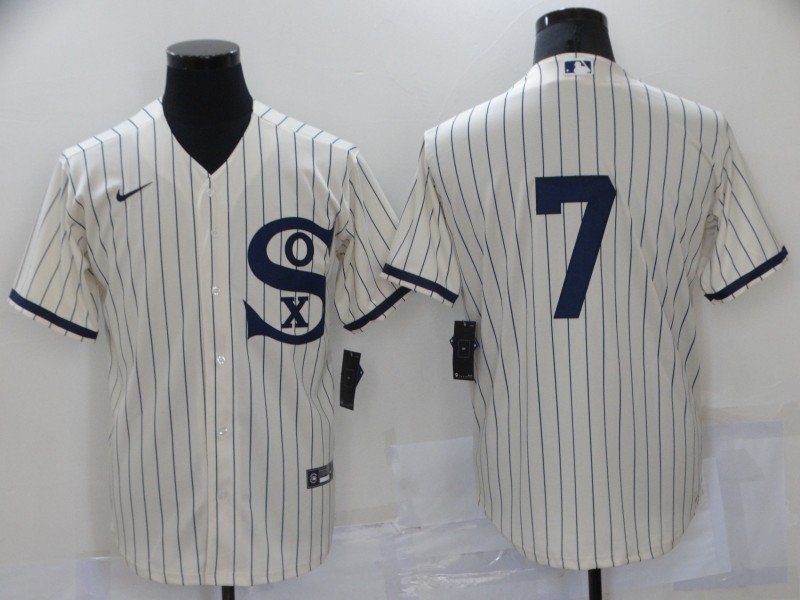 Personalized White Sox 7 Tim Anderson Cream 2021 Field Of Dreams Cool Base Jersey
