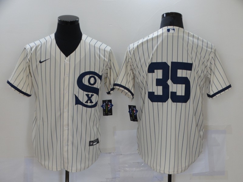 Personalized White Sox 35 Frank Thomas Cream 2021 Field Of Dreams Cool Base Jersey