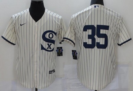 Personalized Men’s Chicago White Sox #35 Frank Thomas Cream 2021 Field of Dreams Cool Base Jersey