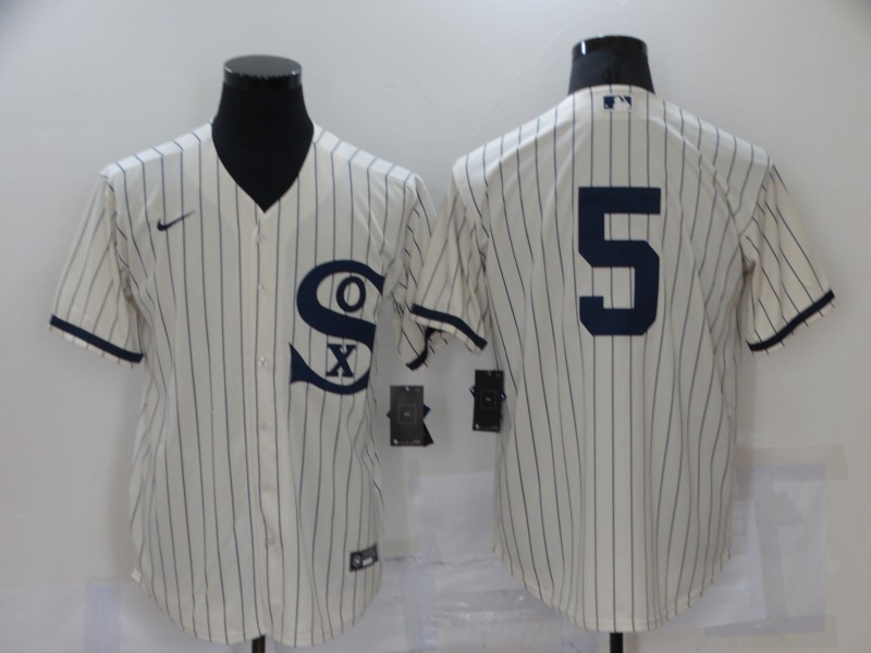 Personalized Men’s Chicago White Sox #5 Ron Clark 2021 Cream Field of Dreams Cool Base Stitched Jersey