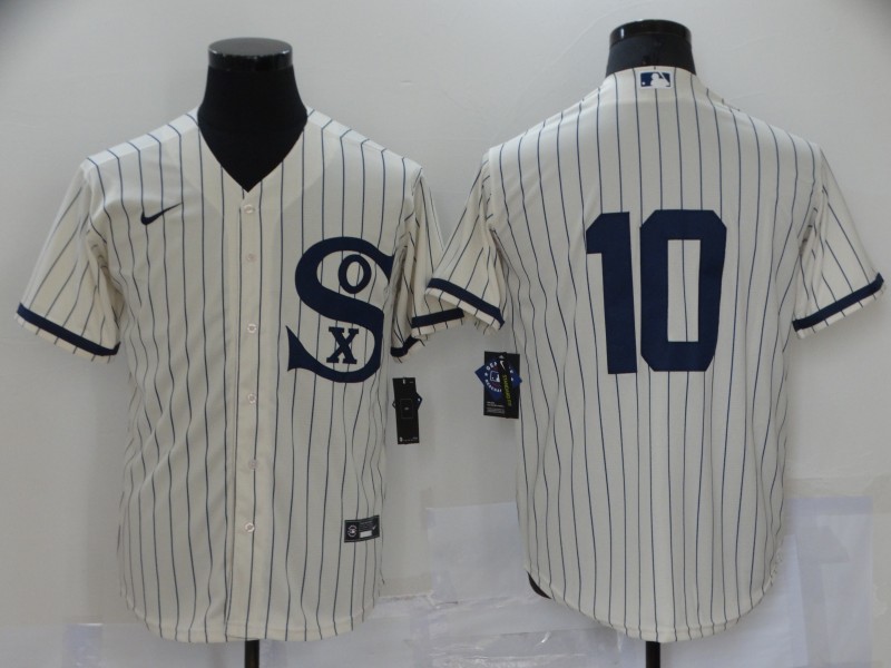 Personalized Men’s Chicago White Sox #10 Yoan Moncada 2021 Cream Field of Dreams Cool Base Stitched Jersey