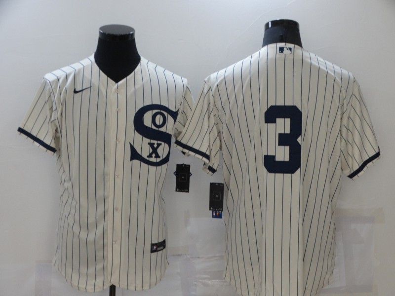 Personalized Men’s Chicago White Sox #3 Harold Baines 2021 Cream Navy Field of Dreams Flex Base Stitched Jersey