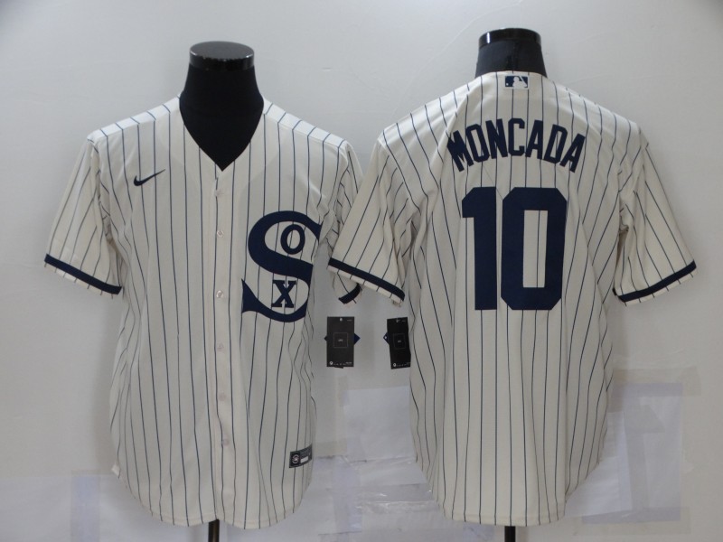 Personalized Men’s Chicago White Sox #10 Yoan Moncada 2021 Cream Field of Dreams Name Cool Base Stitched Jersey
