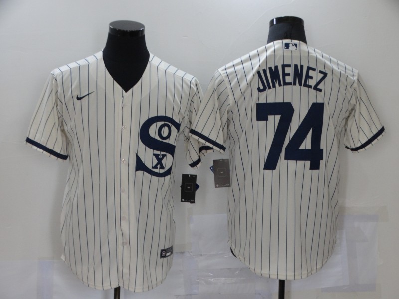 Personalized Men’s Chicago White Sox #74 Eloy Jimenez 2021 Cream Field of Dreams Name Cool Base Stitched Jersey