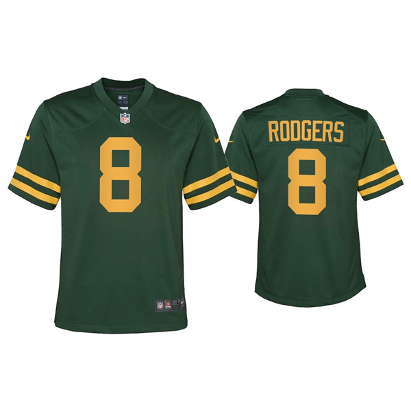 Personalized Youth Packers #8 Amari Rodgers Alternate Game Green Jersey