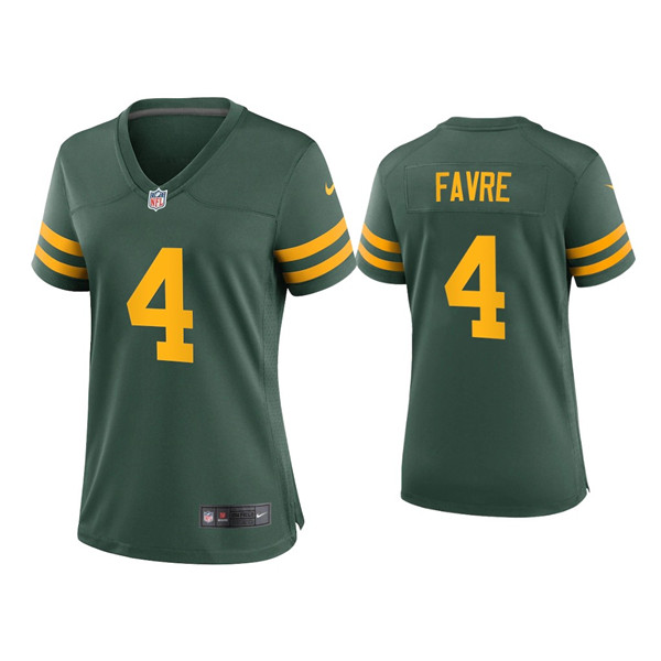 Personalized Women Packers #4 Brett Favre Alternate Game Green Jersey