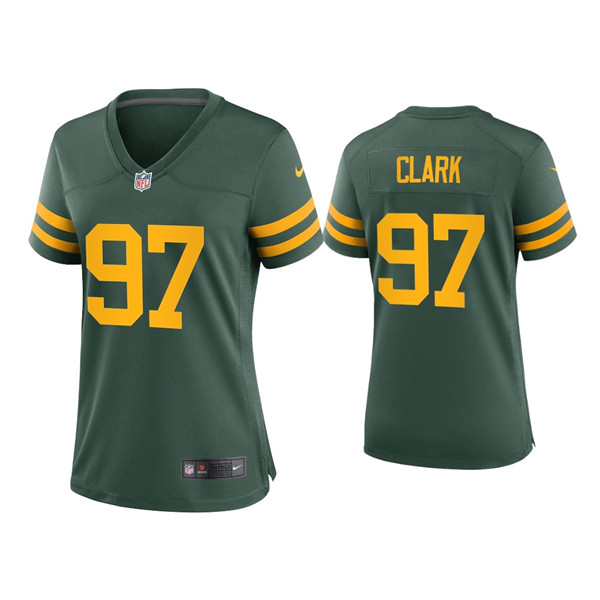 Personalized Women Packers #97 Kenny Clark Alternate Game Green Jersey