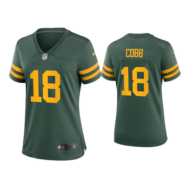Personalized Women Packers #18 Randall Cobb Alternate Game Green Jersey