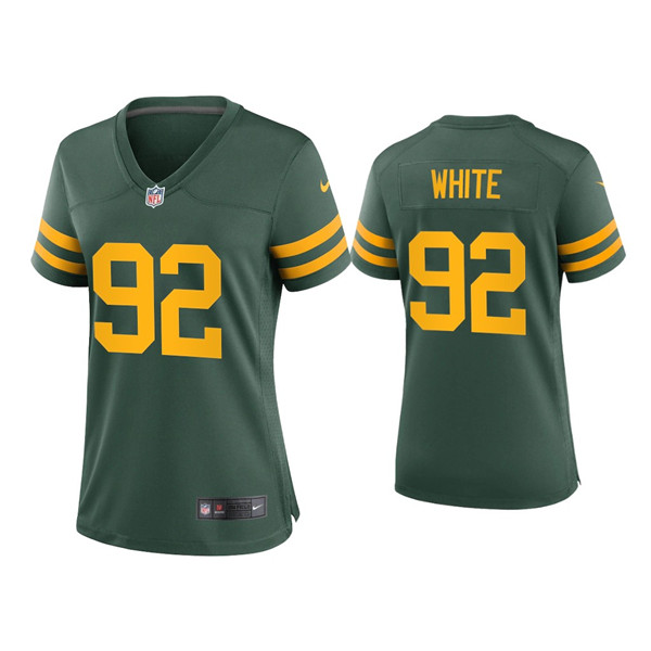 Personalized Women Packers #92 Reggie White Alternate Game Green Jersey