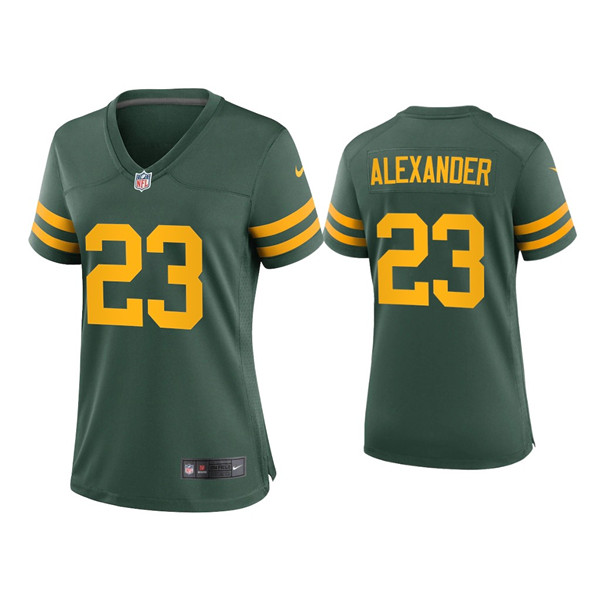 Personalized Women Packers #23 Jaire Alexander Alternate Game Green Jersey