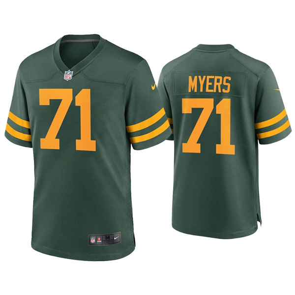 Personalized Men’s Packers #71 Josh Myers Alternate Limited Green Jersey