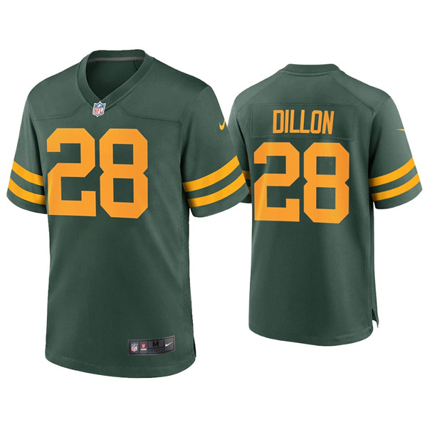 Personalized Men’s Packers #28 A.J. Dillon Alternate Limited Green Jersey