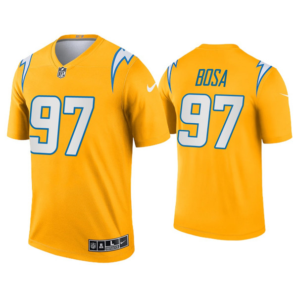 Personalized Men’s Chargers #97 Joey Bosa Inverted Legend Gold Jersey