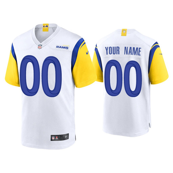 Personalized Custom Rams Alternate Limited White Jersey
