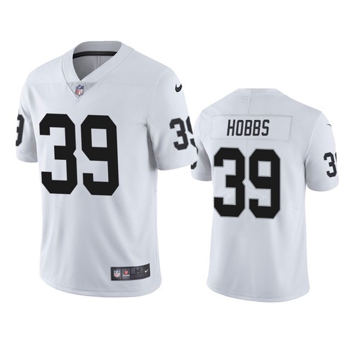 Personalized Men’s Las Vegas Raiders #39 Nate Hobbs White Limited Jersey