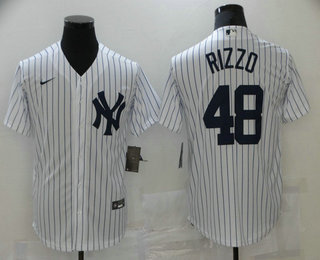 Personalized Men’s New York Yankees #48 Anthony Rizzo White Stitched MLB Cool Base Jersey
