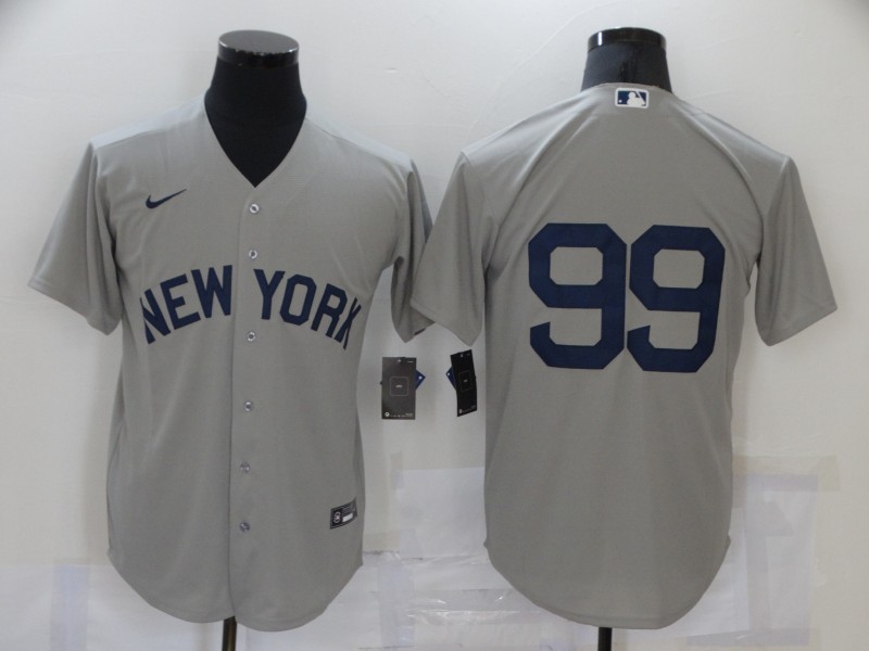 Personalized Men’s New York Yankees #99 Aaron Judge 2021 Grey Field of Dreams Cool Base Stitched Baseball Jersey