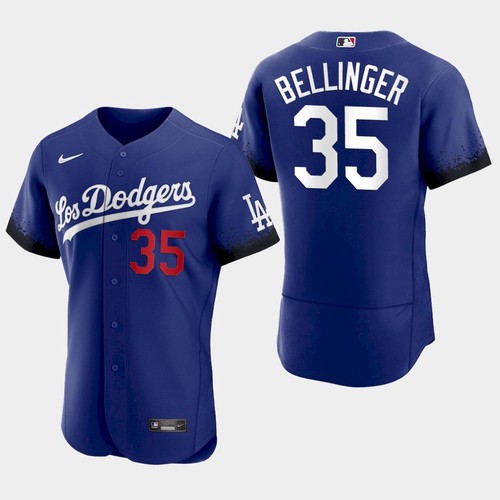 Personalized Men’s Los Angeles Dodgers #35 Cody Bellinger Blue 2021 City Connect Flex Base Stitched Jersey