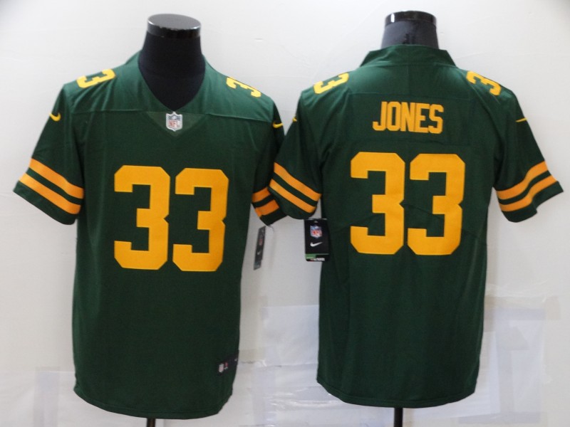 Personalized Men’s Green Bay Packers #33 Aaron Jones Green Yellow 2021 Untouchable Stitched NFL Limited Jersey