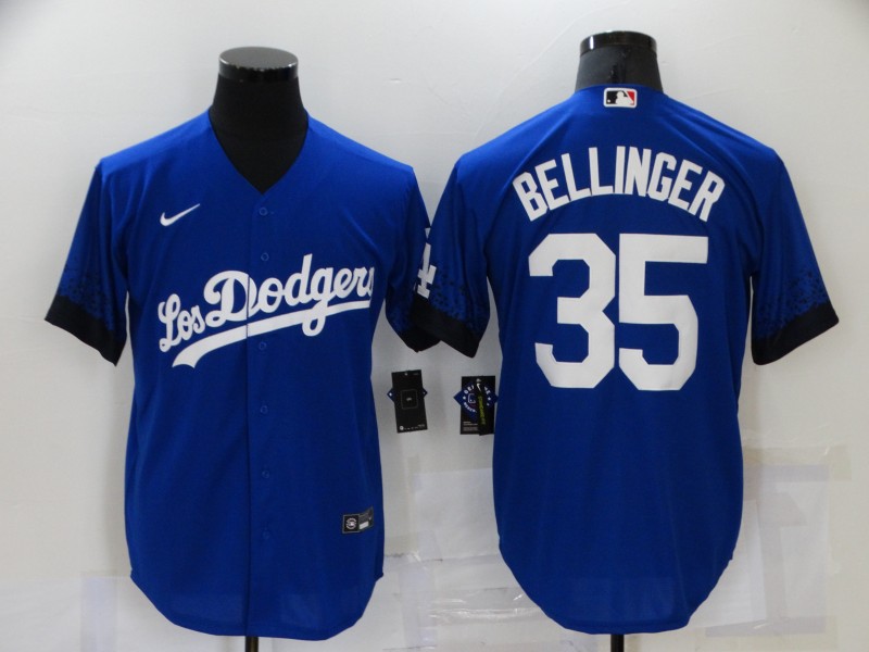 Personalized Dodgers 35 Cody Bellinger Royal 2021 City Connect Cool Base Jersey