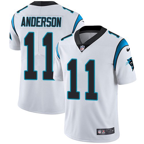 Personalized Men’s Panthers #11 Robby Anderson White Stitched NFL Untouchable Limited Jersey