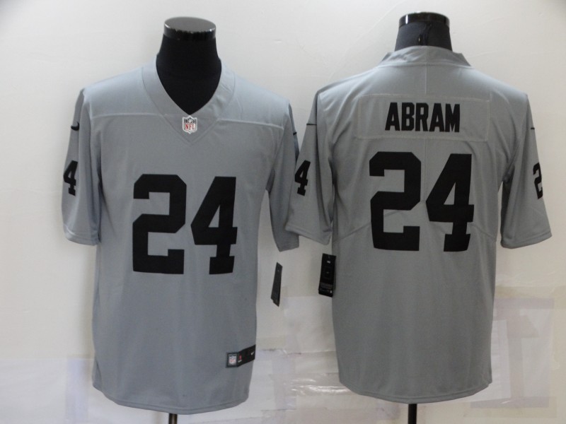 Personalized Men’s Las Vegas Raiders #24 Johnathan Abram Gray Gridiron 2018 Untouchable NFL Gray Limited Jersey