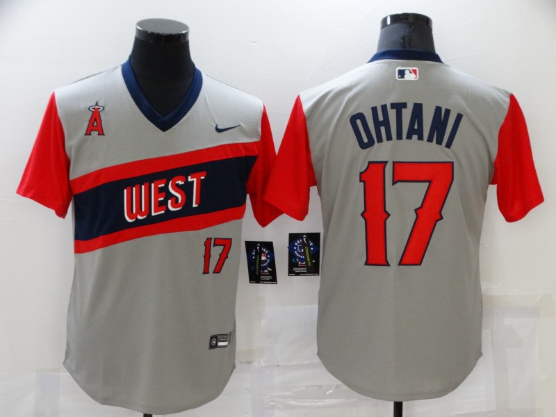 Personalized Men’s Los Angeles Angels #17 Shohei Ohtani Grey 2021 Little League Classic Stitched Jersey