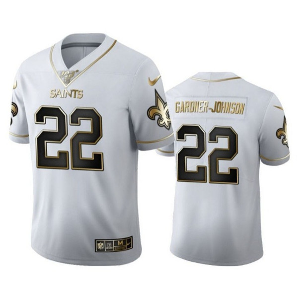 Personalized Saints #22 Chauncey Gardner-Johnson White Gold Jersey