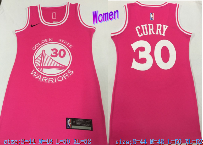 Personalized Women Warriors 30 Stephen Curry Pink Women Swingman Jersey