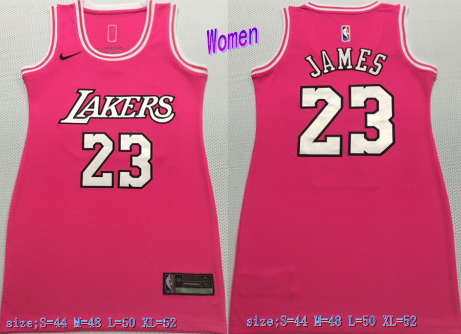 Personalized Women Lakers 23 LeBron James Pink Women Swingman Jersey