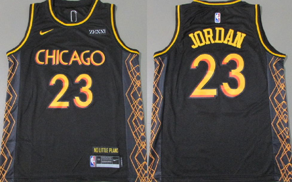 Personalized Bulls 23 Michael Jordan Black 2021 City Edition Swingman Jersey