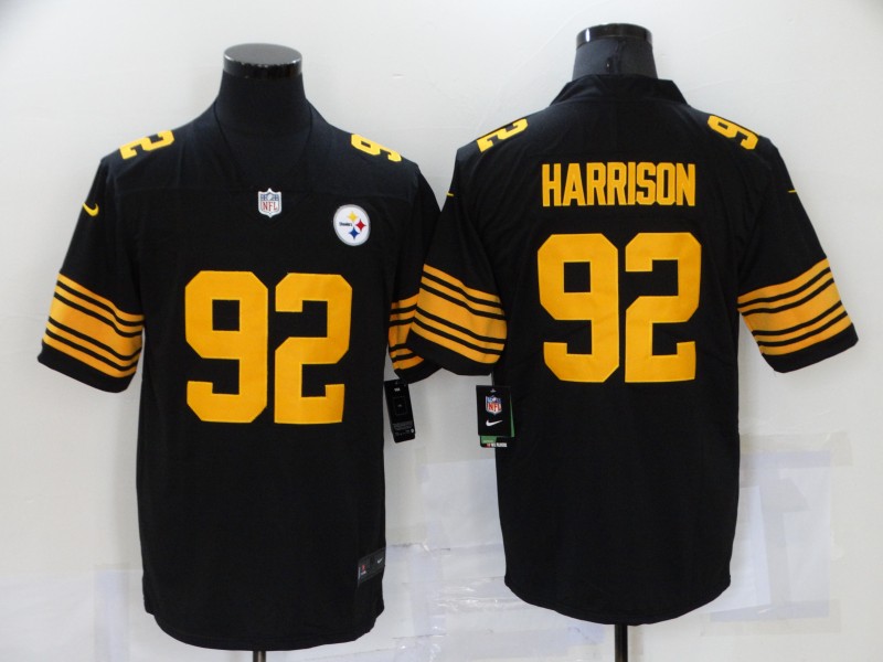 Personalized Steelers 92 James Harrison Black Color Rush Limited Jersey