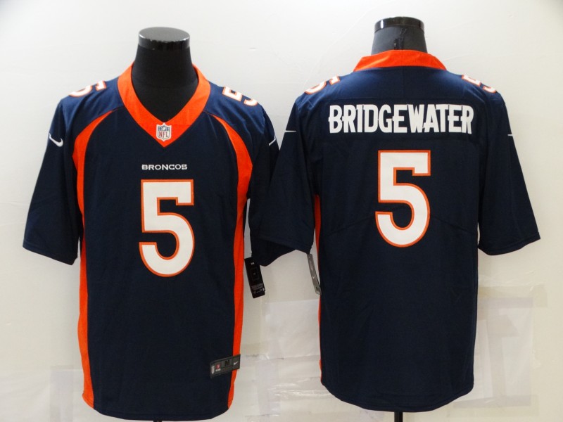 Personalized Broncos 5 Teddy Bridgewater Navy Untouchable Limited Jersey