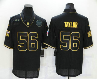 Personalized Men’s New York Giants #56 Lawrence Taylor Black Gold 2020 Salute To Service Stitched NFL Limited Jersey
