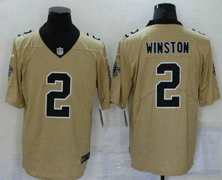 Personalized Men’s New Orleans Saints #2 Jameis Winston Gold 2019 Inverted Legend Stitched NFL Limited Jersey