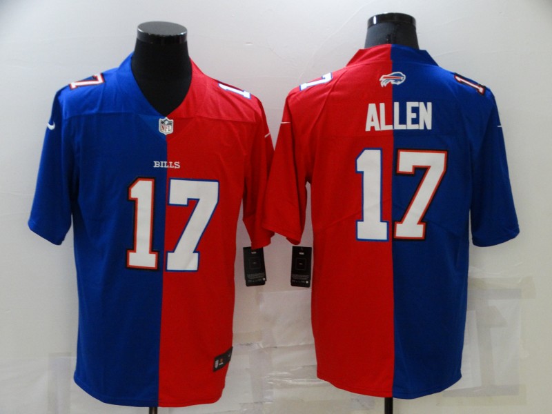 Personalized Men’s Buffalo Bills #17 Josh Allen Blue Red Two Tone 2021 Untouchable Stitched NFL Limited Jersey