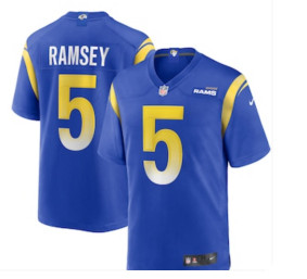 Personalized Men’s Los Angeles Rams #5 Jalen Ramsey Blue 2021 new untouchable stitched limited Jersey