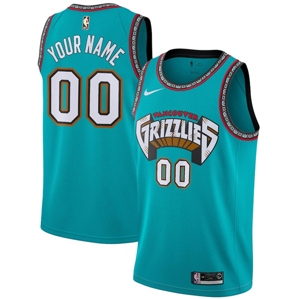 Personalized Custom Men’s Memphis Grizzlies Hardwood Classics Swingman Jersey