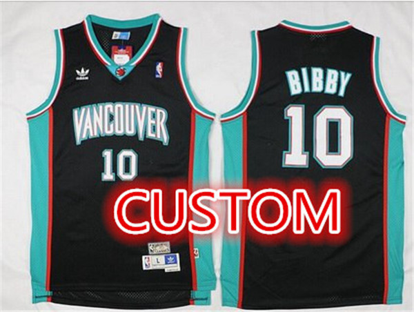 Personalized Custom Memphis Grizzlies Black Hardwood Classics Soul Swingman Throwback Jersey