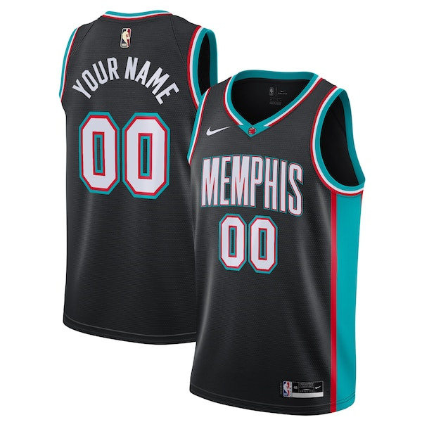 Personalized Custom Men’s Memphis Grizzlies Black Hardwood Classics Soul Swingman Throwback Jersey