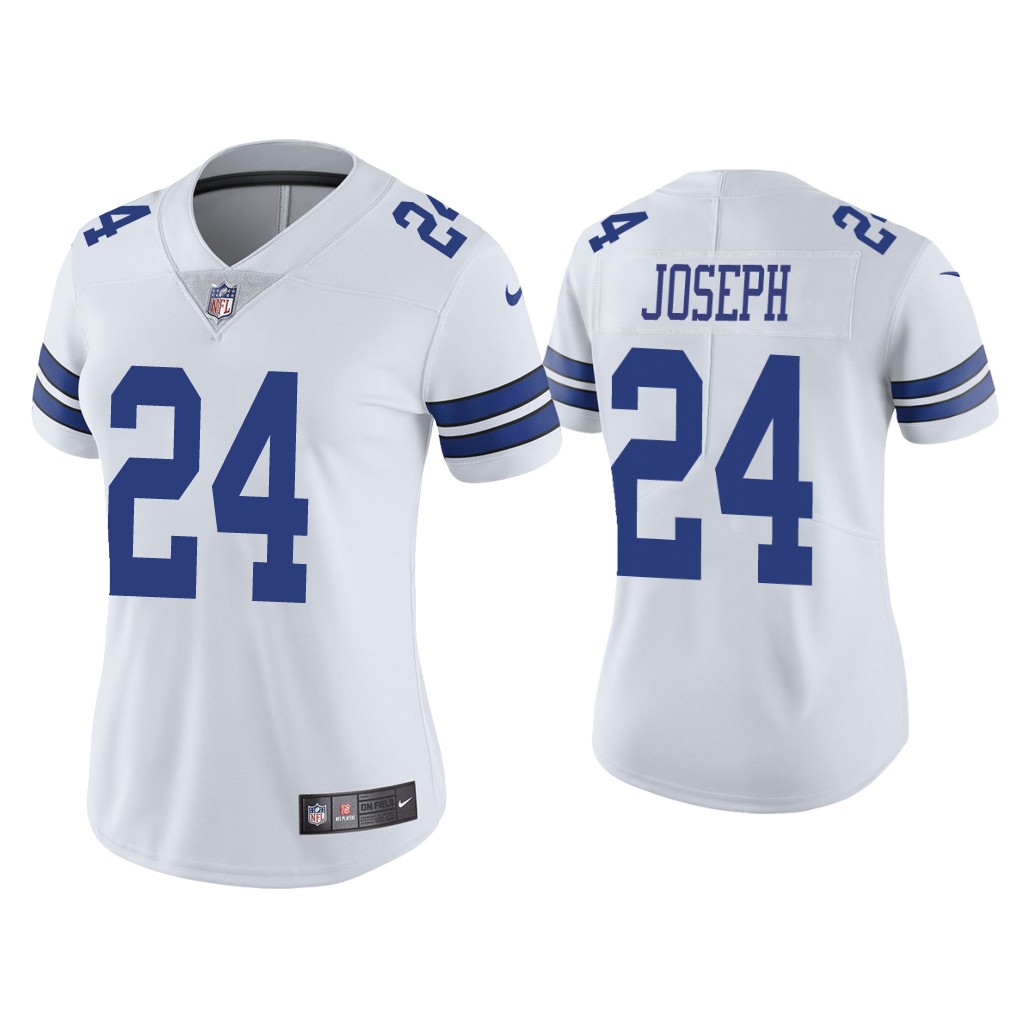 Personalized Women Cowboys #24 Kelvin Joseph White Jersey