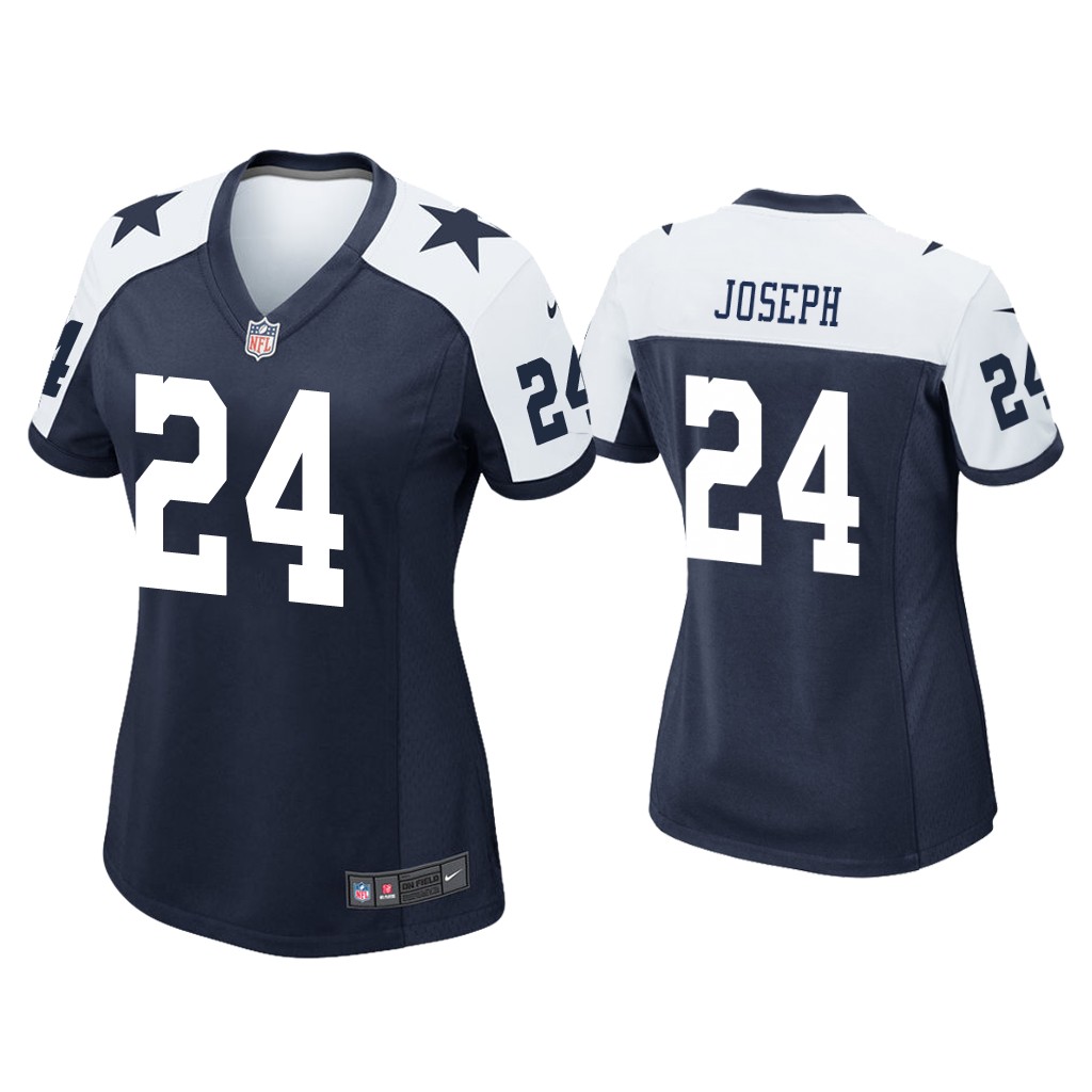 Personalized Women Cowboys #24 Kelvin Joseph Thanksgiving Blue Jersey