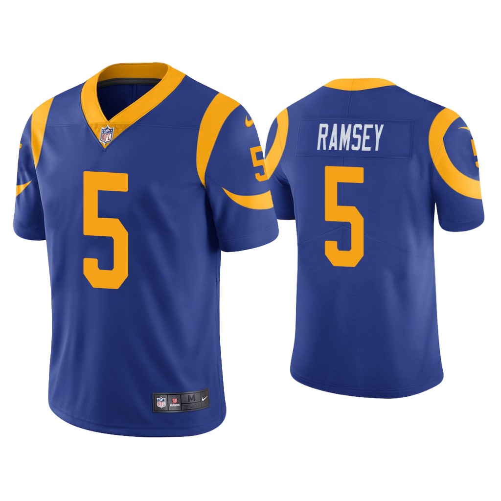 Personalized Men’s #5 Jalen Ramsey Rams Limited Jersey Royal Jersey